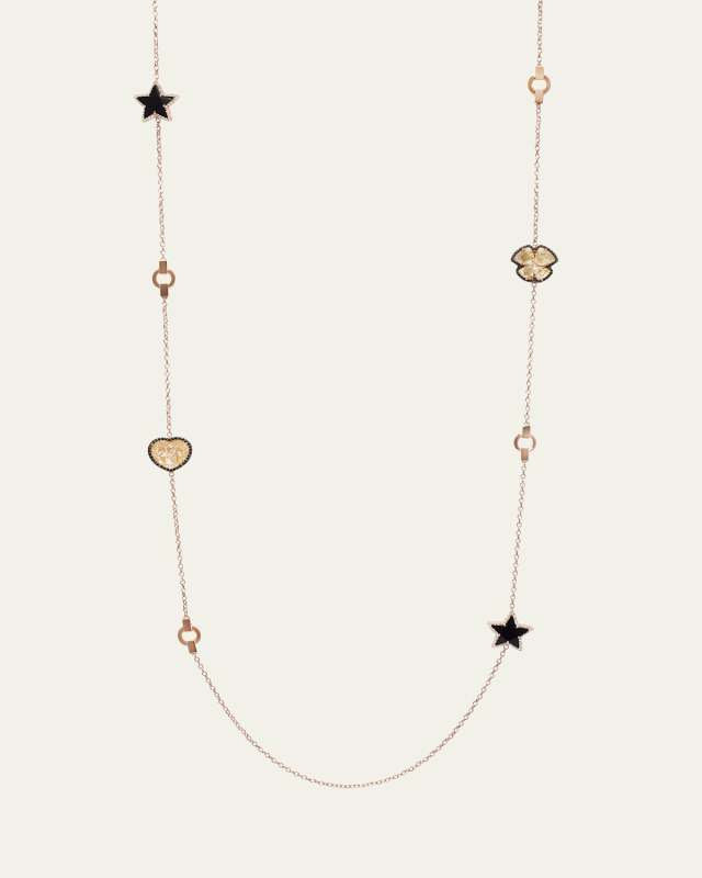 Charmed 18k Rose Gold Quartz and Diamond Necklace